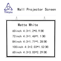thinyou 60inch 72inch 84inch 100inch 120inch 43 matt white projector screen wall mounted for home theater office proyector