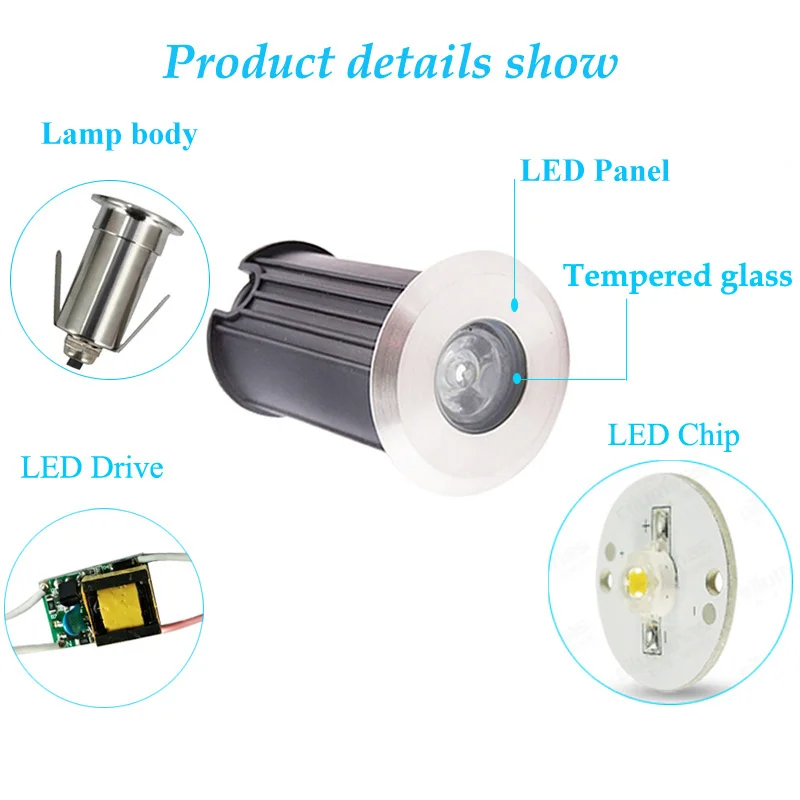 

Waterproof 3W 5W IP68 Mini LED Underground light Outdoor Ground Garden Path Floor Buried Yard Spot Landscape AC85-265V DC12V