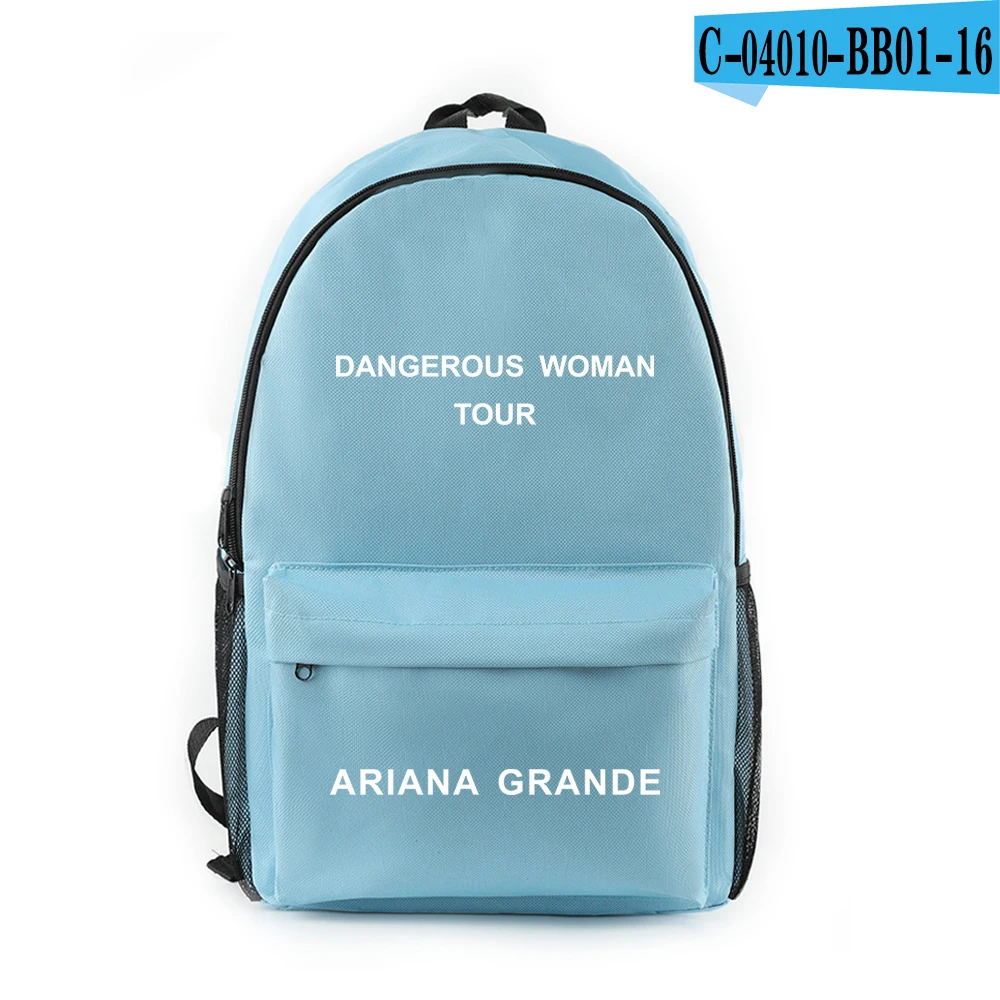 Холщовый Рюкзак на плечо в стиле Харадзюку С Логотипом Ariana Grande, певица на молнии, рюкзак для путешествий в студенческом стиле, пять цветов - Цвет: BB01