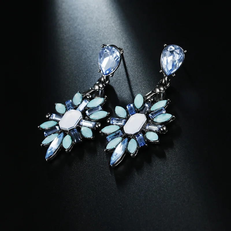 CARTER LISA высокое качество розовый кристалл висячие серьги для женщин роскошные