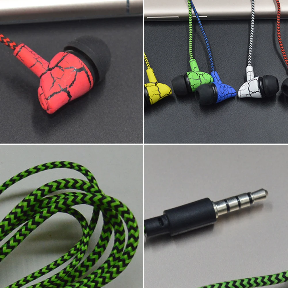 Fashion Cracked Print Universal Braided Wire Volume Control In-ear Earphones | Электроника