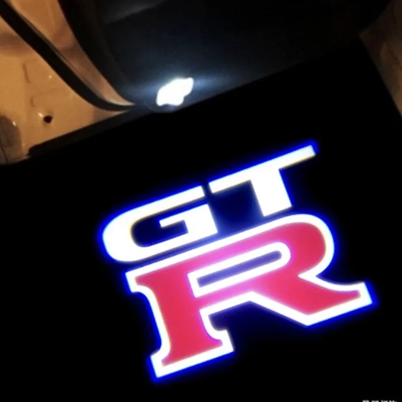 

Car LED Welcome Light Door Logo Courtesy Projector Light For Nissan GT-R GTR R34 R35 HD Ghost Shadow Lamps Car Goods