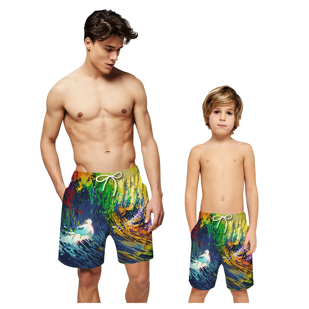 Новинка мужские плавки с 3D принтом карманами Повседневная пляжная одежда для