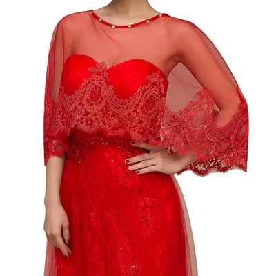 Свадебные кружевные обертки с круглым вырезом бело-красные свадебные платья 2019 |