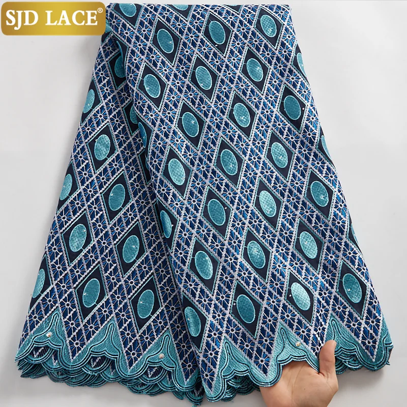 

SJD LACE Soft African Dry Lace Fabric Beautiful Nigerian Swiss Voile Lace High Quality Embroidery Cotton For Church Dress A2508