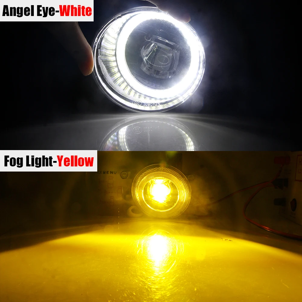 

2 х автомобильные светодиодные противотуманные фары в сборе для Nissan Wingroad 2002 2003 2004 2005 противотуманные фары «ангельский глаз» дневного света DRL 4000LM 30 Вт 12 В