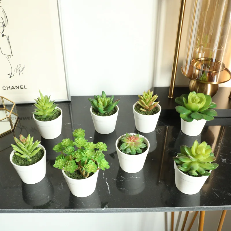 Искусственные суккулентные растения бонсай имитация алоэ лотоса латексные