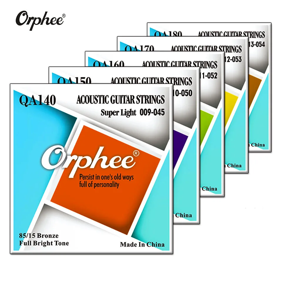 Струны Orphee для акустической гитары средние суперлегкие сверхлегкие 85/15