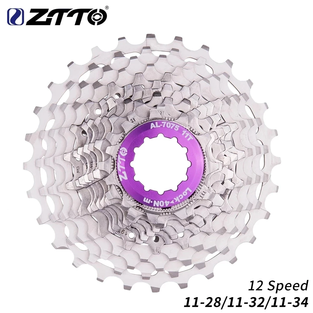 ZTTO Road Bike 12 Speed Cassette UltraLight 12S 11-28T/32T/34T Flywhee Gravel Bike 11/34T 12 Speed K7 Oil Slick 12V CNC Spocket
