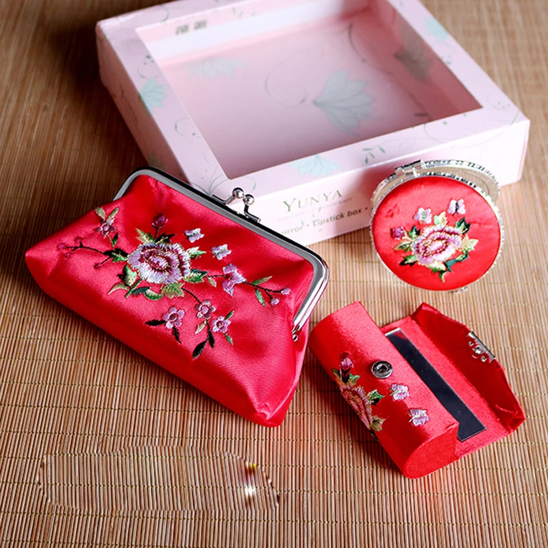 Набор кошельков для монет в китайском стиле с вышивкой ручной работы зеркальная