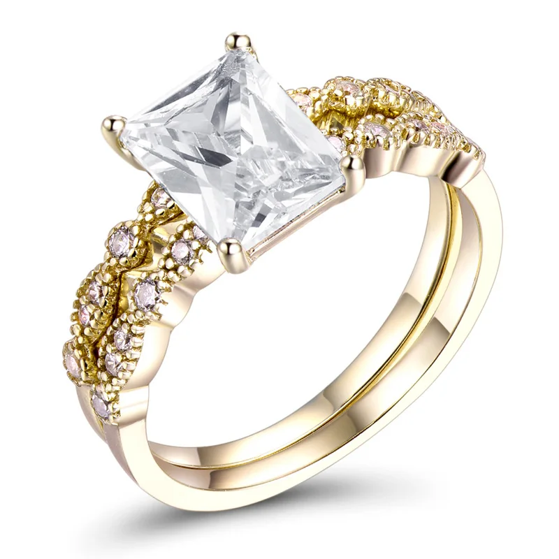 

COSYA Citrine Rose Gold Sparkling 100% 925 Sterling Silver High Carbon Diamond Engagement Rings For Women Fine Jewelry Wholesale