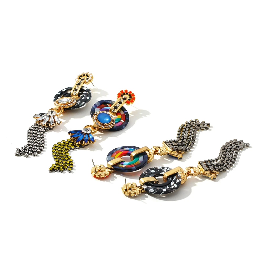 YMYW модные брендовые длинные висячие серьги с геометрическими кисточками