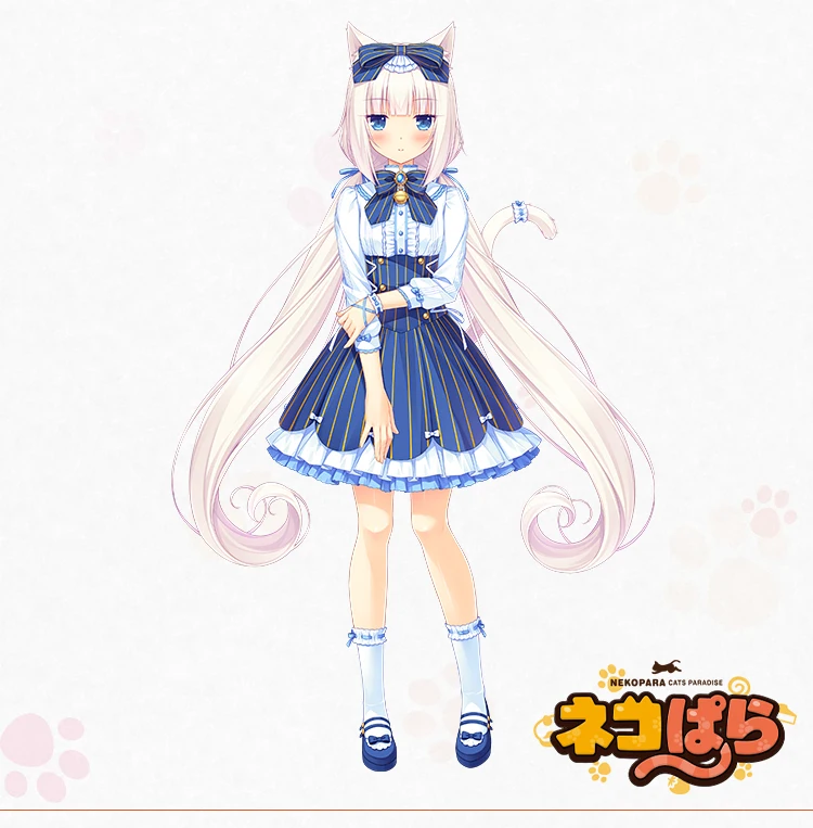 Аниме! NEKOPARA/платье в стиле Лолиты для кошек, раю, ванили, милая униформа, костюм для косплея на заказ, любой размер, для унисекс