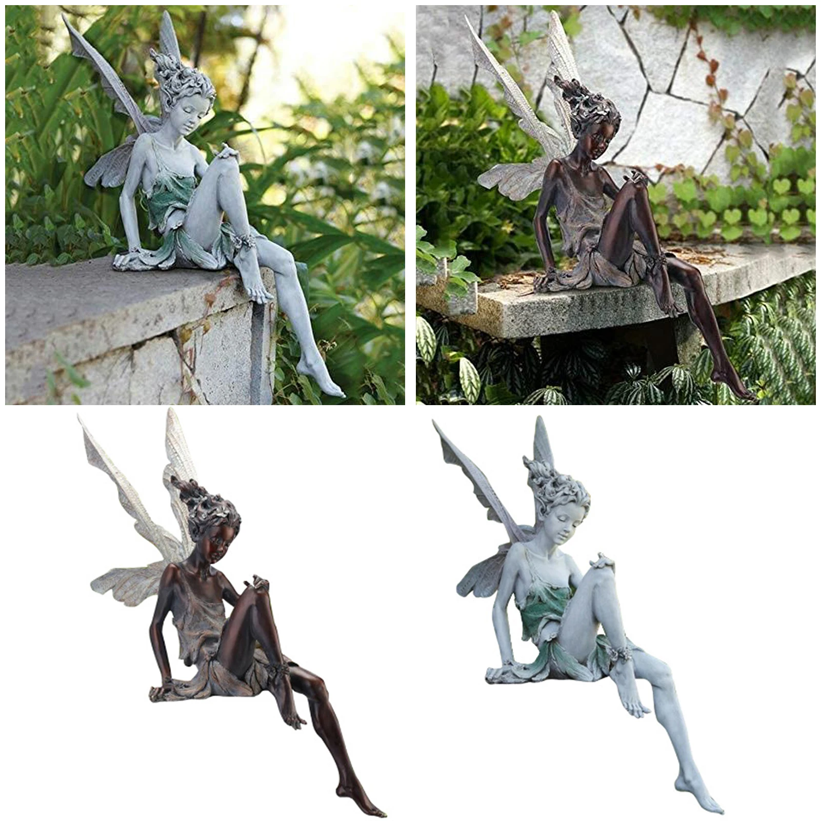 

Fairy Angel Sitting Garden Statue Ornament Decoration Resin Crafts Home Decor Accessories Landscaping Backyard Lawn Decoration