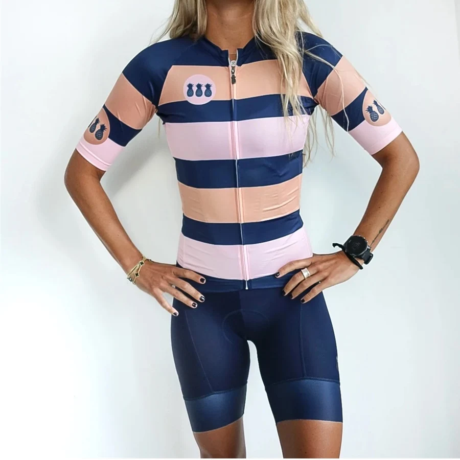 Ropa de ciclismo mtb hombre bib ciclyng комплект летней спортивной одежды для женщин - Цвет: Розовый