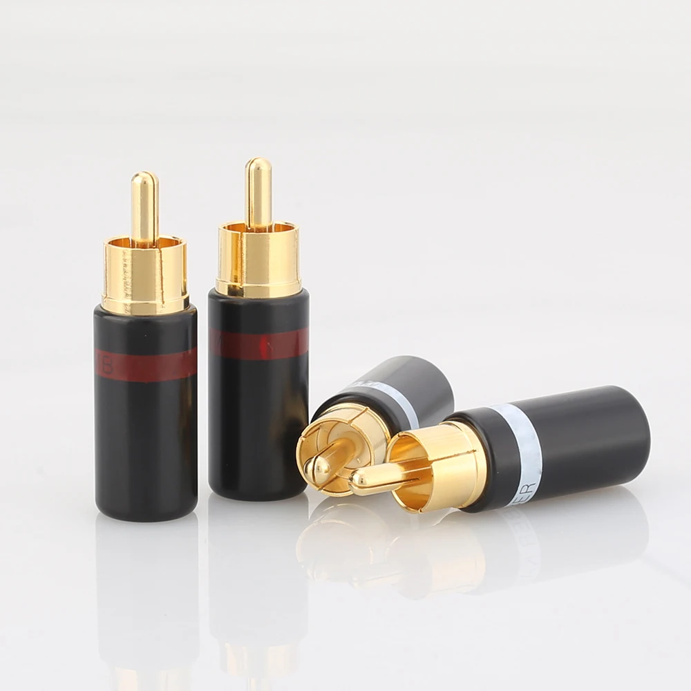 Hifi 4 шт. позолоченный Rca Штекер Аудио AMP межблочный rca разъем