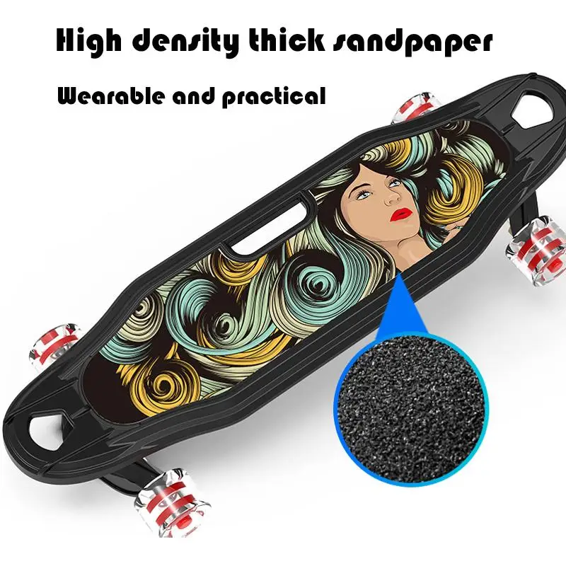 Скейтборд большой круизер 25 дюймов скейтборд из искусственной кожи с мигающими