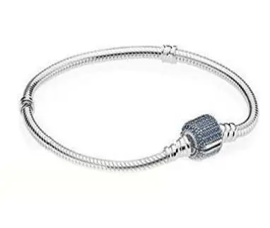 Authentic 925 Sterling Silver Snake Chain Charm Bangle Fit European Original Bracelets Jewelry Women Gift - Окраска металла: 3