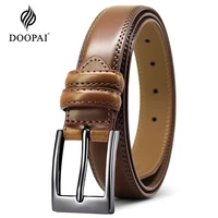 doopai belt for jeans mens genuine leather belt designer belt for man pin buckle with leather strap business dress male belts