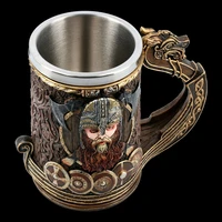 god odin viking tankard mug 600ml 304 stainless steel insert resin nordic coffee beer mugs cup halloween birthday gift