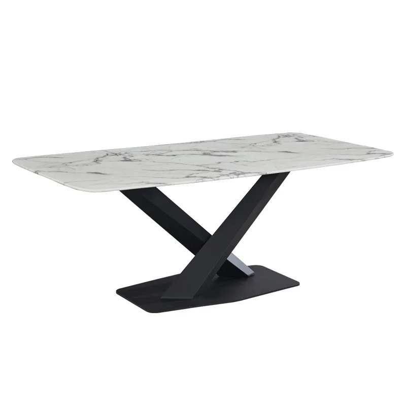 Светильник элитной мебели Nordic небольшой обеденный стол для всей семьи мраморный