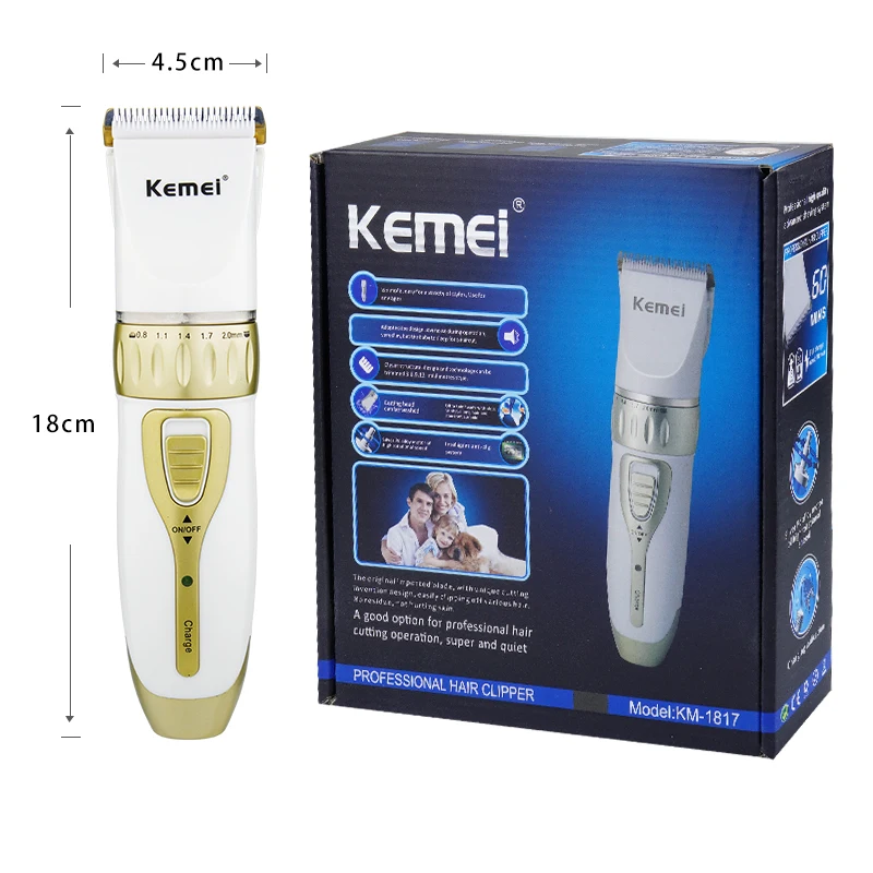 Kemei Rechargeable Electric Clippers Professional Razor Barber Trimmer for Men and Women Adjustable Salon Shaving Machine 43D | Бытовая