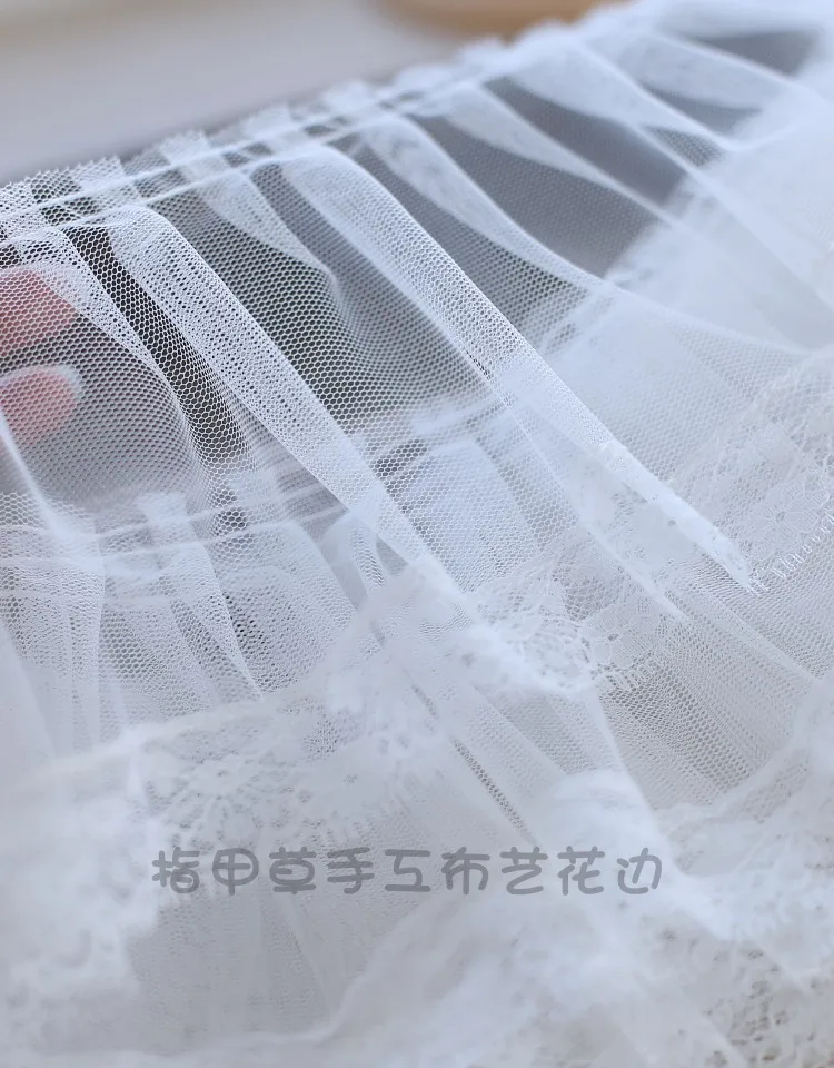 1 метр 14 см широкие белые марлевые обжимные кружевные аксессуары сшитая юбка