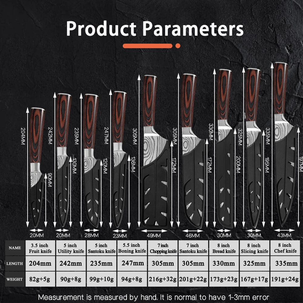 Японские кухонные ножи для шеф-повара набор кухонных ножей из дамасской стали