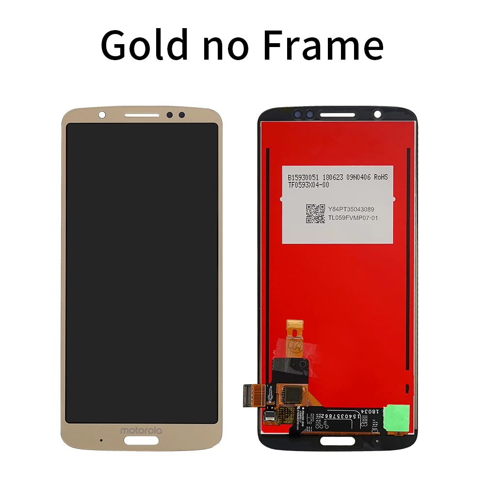 5," дисплей для Motorola Moto G6 Plus lcd сенсорный экран дигитайзер с рамкой для Moto G6 Plus Замена дисплея XT1926 - Цвет: Gold no frame