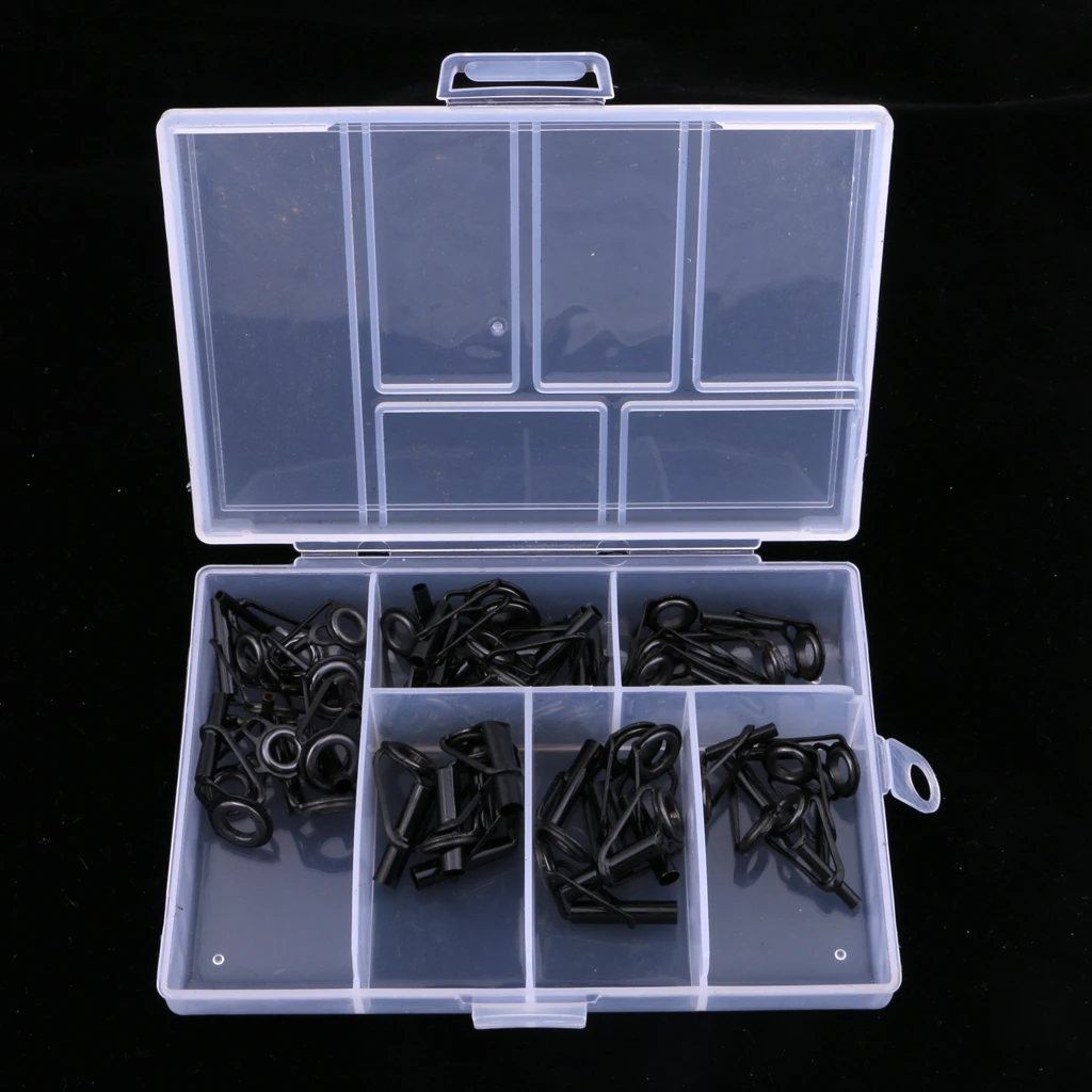 

40 Pieces Fishing Rod Guides Fishing Guide Eye Rod Repair Kit 8 Sizes