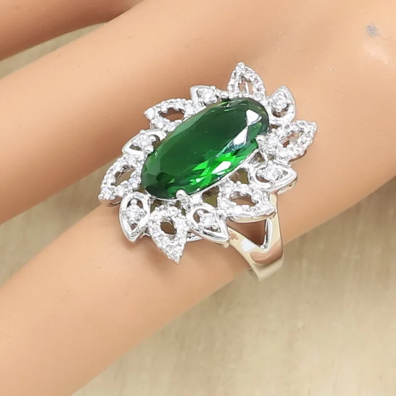 Набор украшений для женщин сережки ожерелье кольцо Подарочная коробка синий