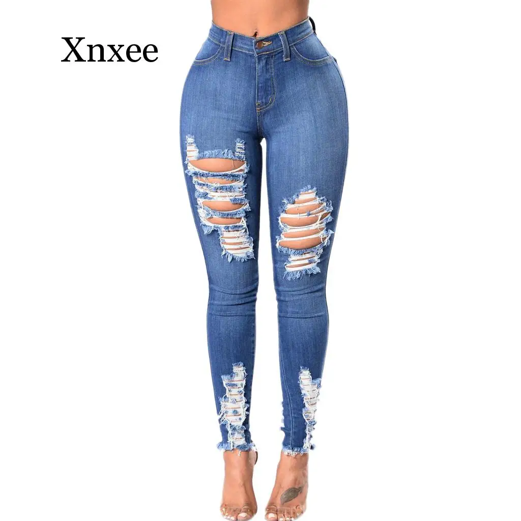 Женские летние брюки новые эластичные джинсы женские модные сексуальные