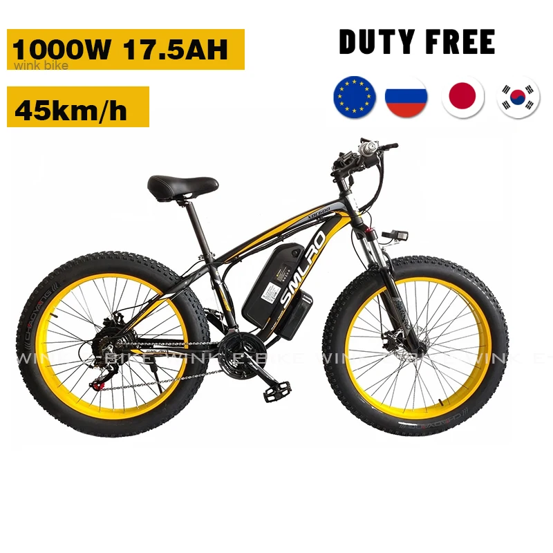 Bestellen Elektrische Fahrrad Off-road Ebike 26 Zoll 4,0 Fett Reifen E-Bike 1000W 48V 13Ah Elektrische Mountainbike Mit Hinten Sitz Elektrische Fahrrad