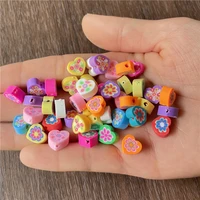 junkang 60pcs mixed batch variety colorful fruits peach hearts animals eye spacer beads diy handmade jewelry connection