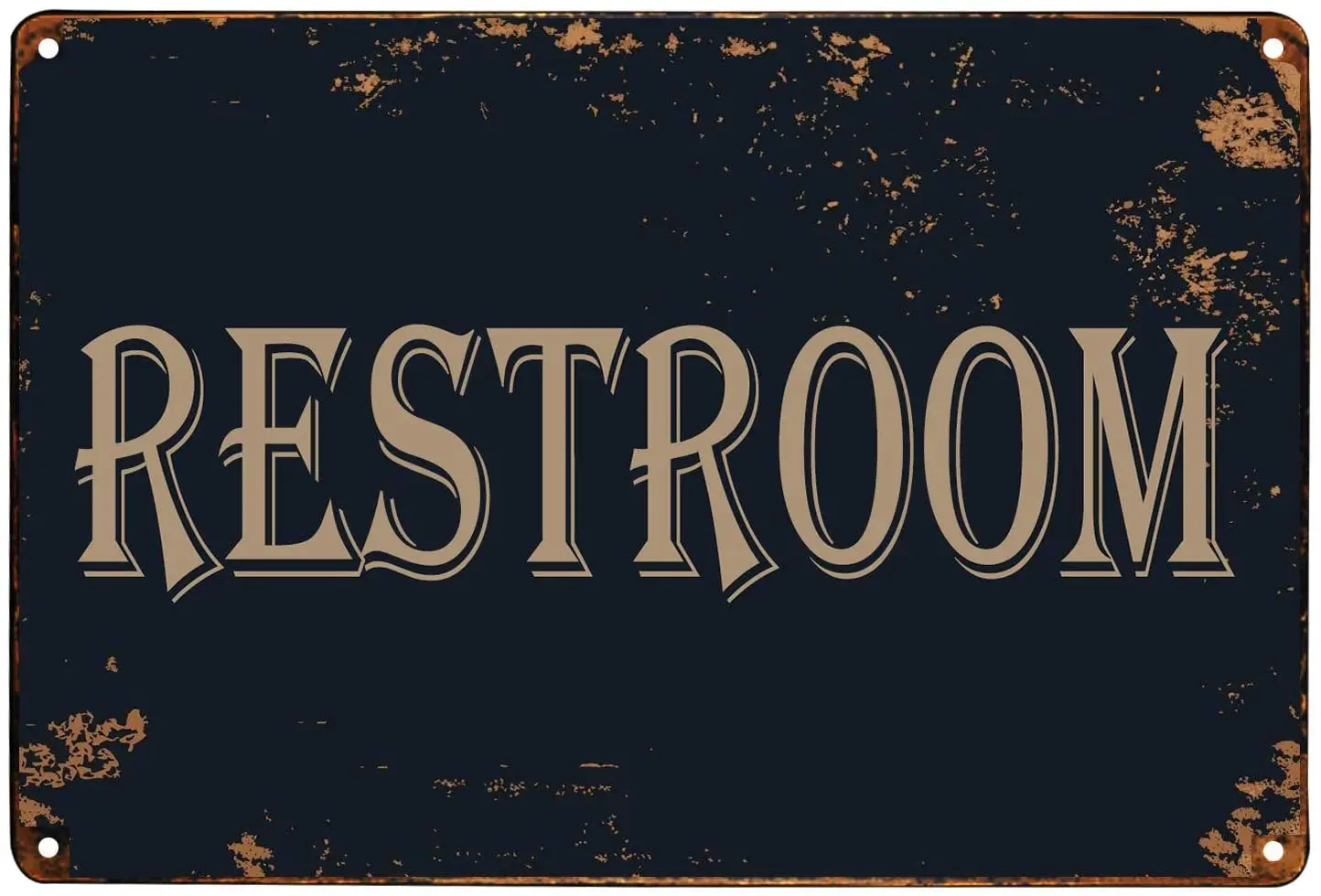 

WOSTOD Restroom Vintage Metal Sign Bathroom Door Signs for Offices Businesses Restaurants 8X12 Inch