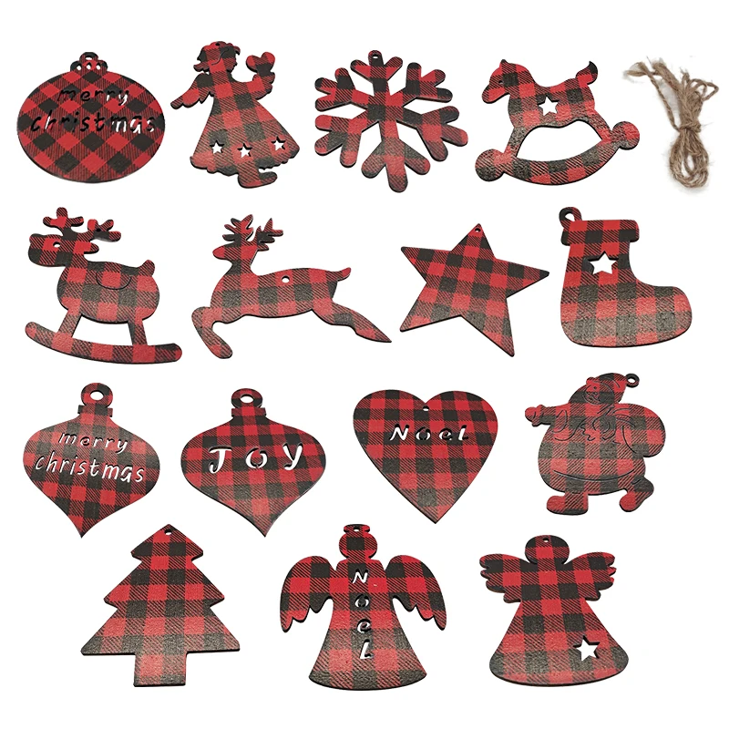 10 шт./лот красные и черные сетчатые колокольчики с узором снеговика лося