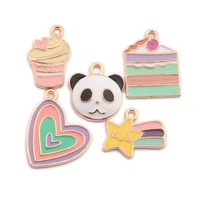 10pcslot enamel cake love meteor bear shape charms pendant diy jewelry alloy accessories