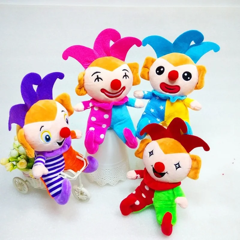 

Random Lovely Happy Circus Clown Plush Doll Baby Toys Kids Stuffed Dolls Halloween Gift for Children One Piece 9in