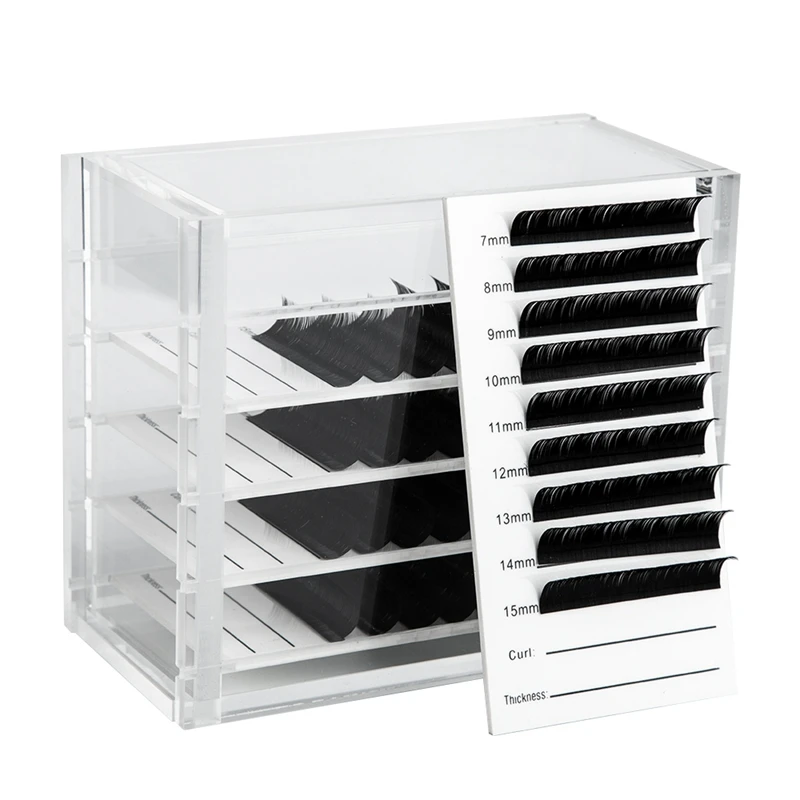 

Clear 5 Layers Eyelash Storage Box Makeup Organizer False Eyelashes Glue Pallet Holders Grafting Eyelashes Extension Makeup Tool