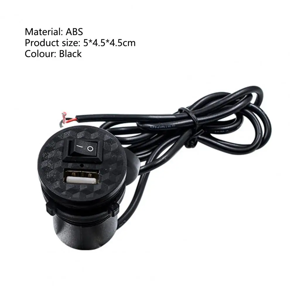 

12V Motorcycle USB Charger Waterproof Single Phone Charger Socket with Switch for Motorbikes