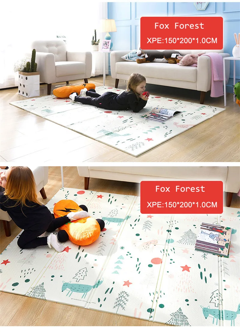 Утолщенный детский двусторонний игровой коврик игрушки Xpe Puzzle BPA Free детский коврик Tapete Infantil детский коврик для ползания складной детский ковер