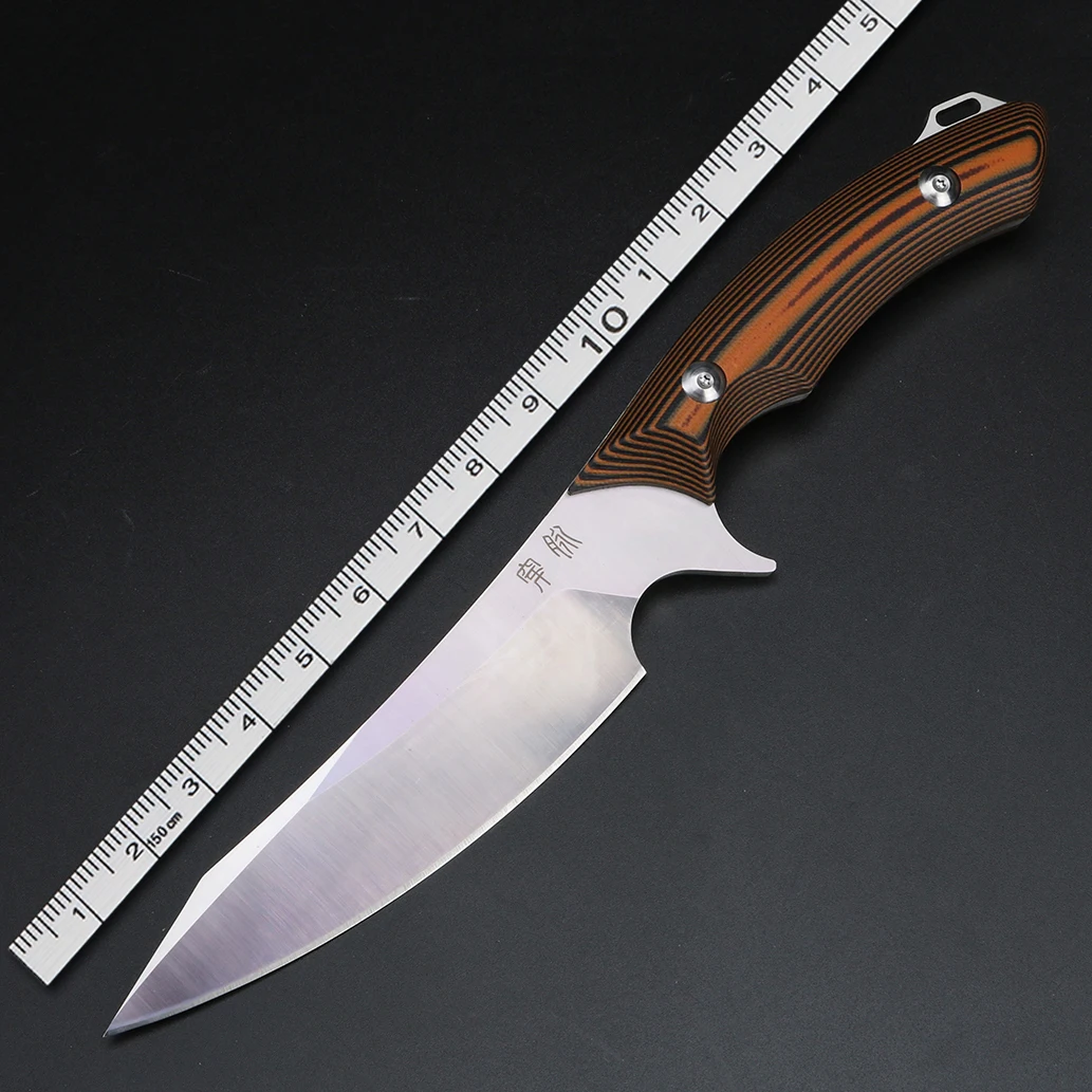 

Outdoor Survival Full Tang Fixed Blade Knife D2 Steel Hunting Fishing Straight Knife Portable Camping Handmade Knives