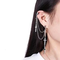 cross drop earrings for women1pc new fashion vintage long chain cross zipper drop earrings for men women party punk jewelry gift