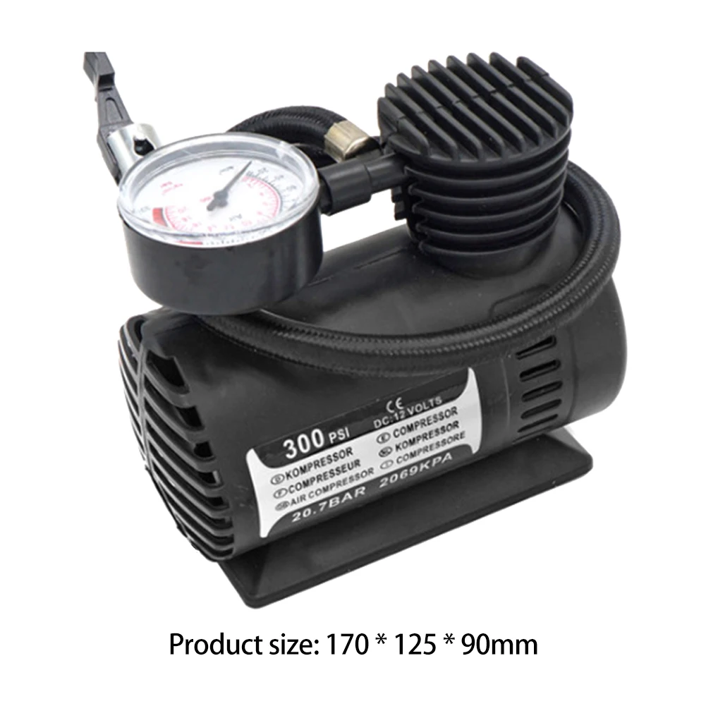 

300 PSI 12V Car Pressure Gauge for Car Bicycle Digital Tire Inflator Air Pump Auto Air Compressor Car Tire Inflator
