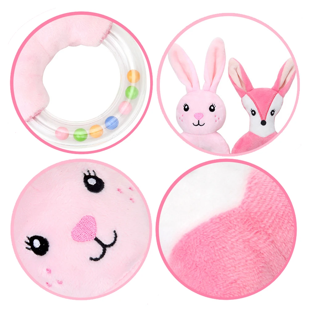 Soft Cartoon Fox Rabbit Sheep Plush Handbell Infant Baby Sound Rattle Toy Gift New | Игрушки и хобби