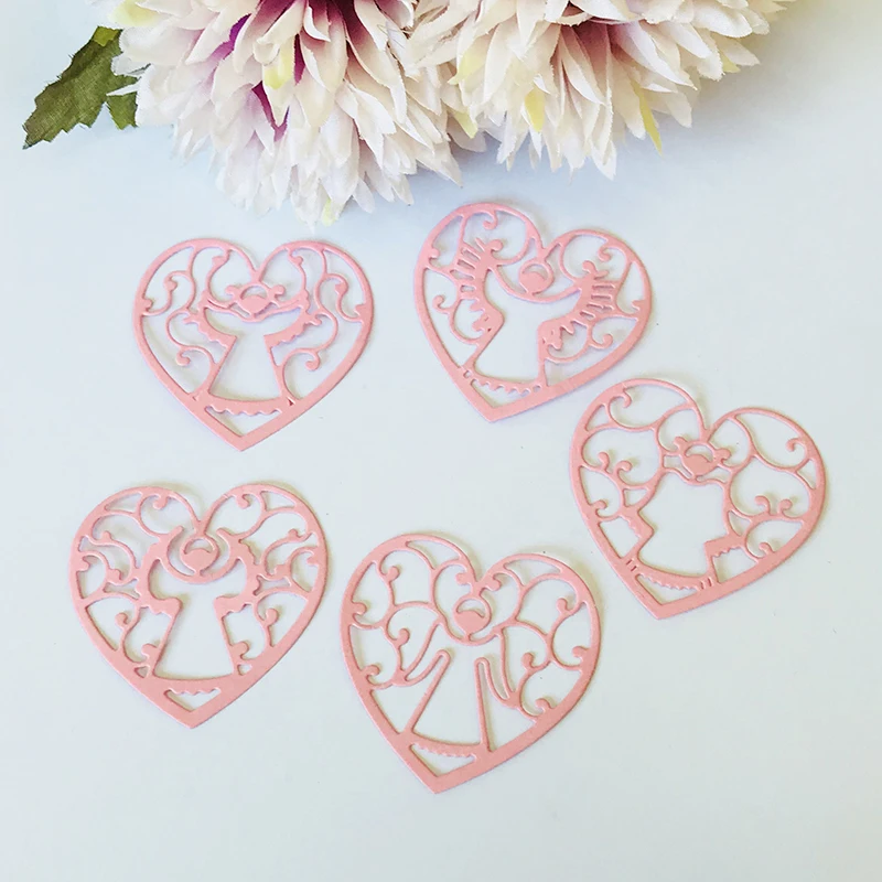 5 шт./металлические резные штампы высечки новый дизайн сердца ангела скрапбукинг