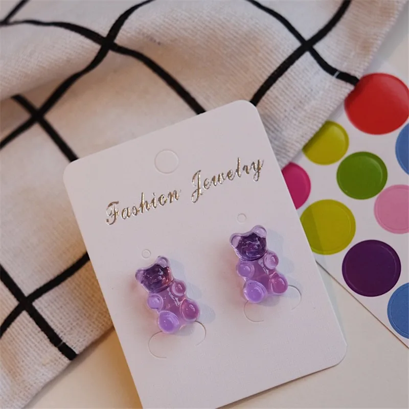 Прекрасный ручной Цвет Фул Ins Стиль Носки с рисунком медведя из мультика серьги