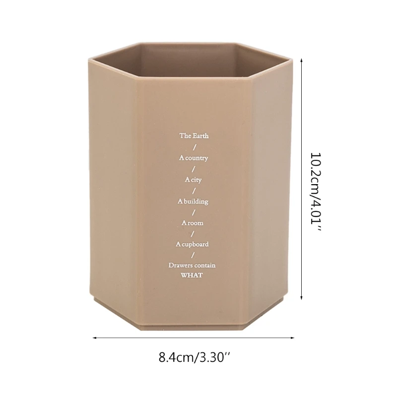 

K92C Simple Stylish Desktop Pen Holder Six-sided Design Large Capacity Students Stationery Storage Holder Large Capacity