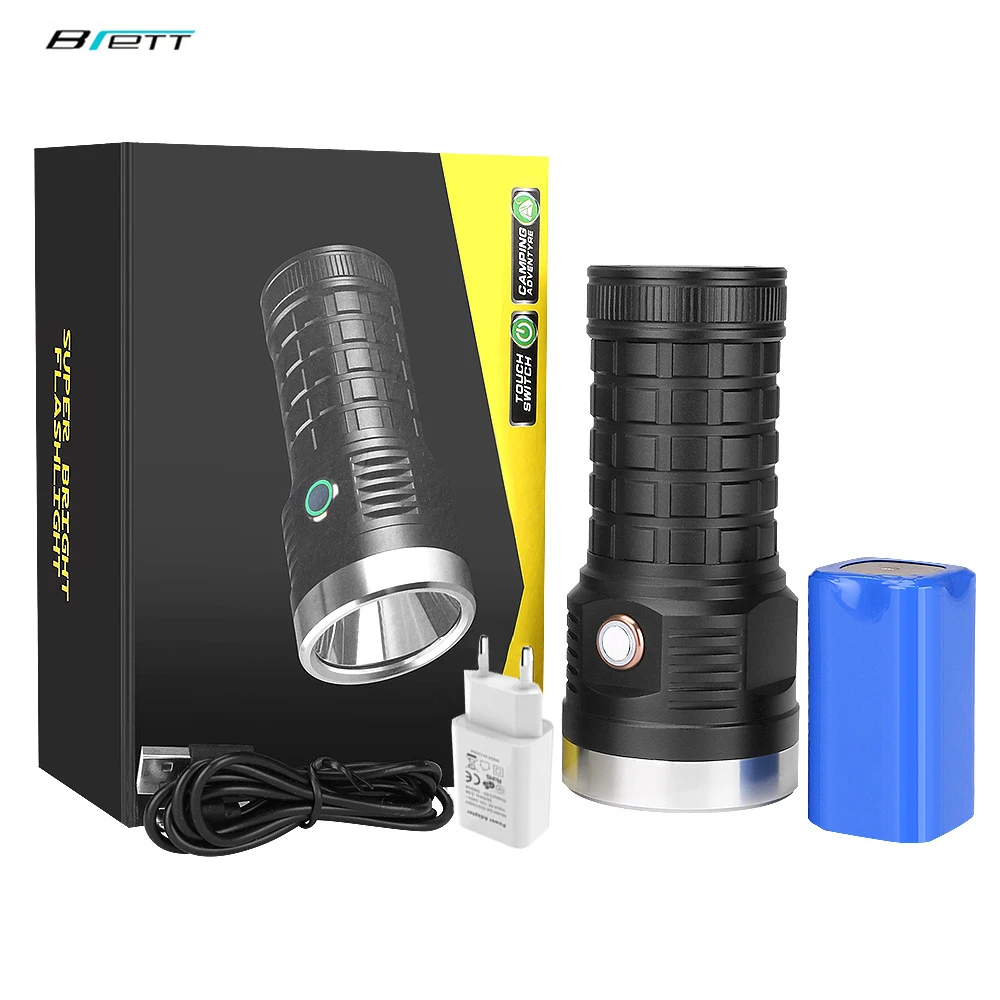 Фонарик Cree xhp70 led 18650 аккумулятор 8000 мАч usb зарядка ударопрочный мощный уличный