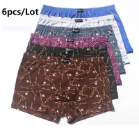 6pcslot 100 cotton loose boxers four shorts underpants mens boxers shorts breathable underwear printing comfortable cotton